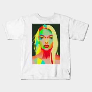 Modern pop art style woman portrait Kids T-Shirt